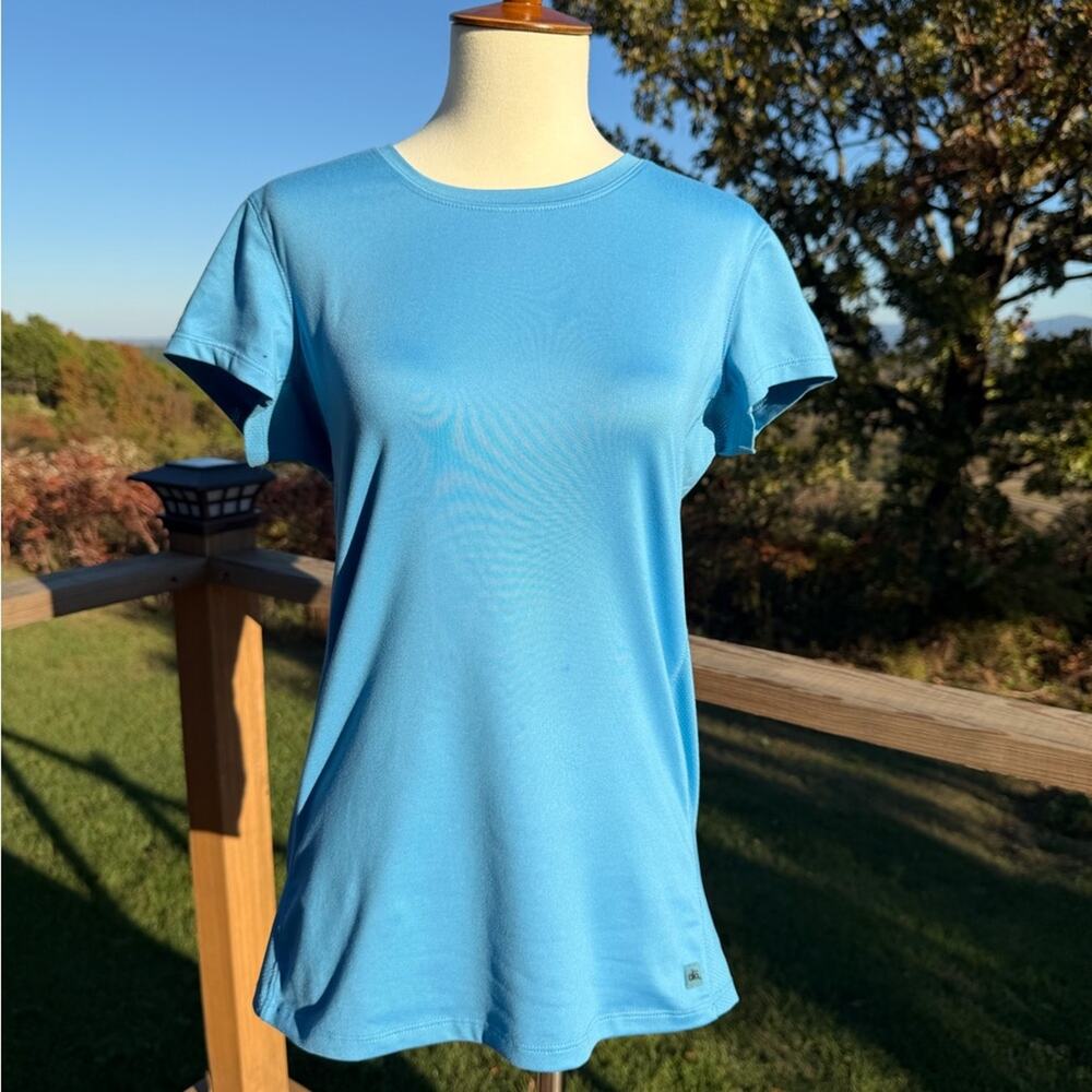 Alo Cool Fit Blue Fitted Short Sleeve Activewear Top Women’s Size Large